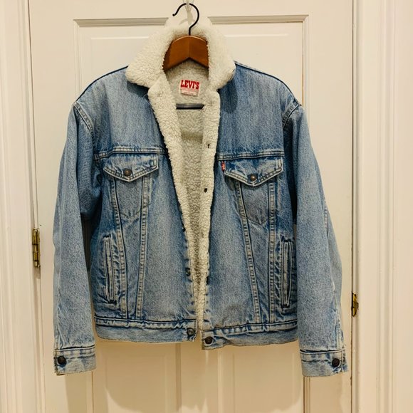 raw denim sherpa jacket